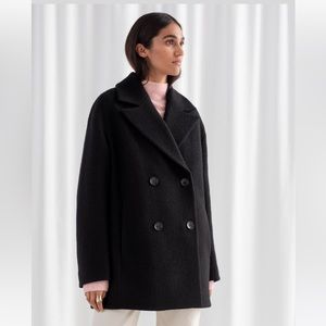 & other stories 100% wool double breasted coat, size 38